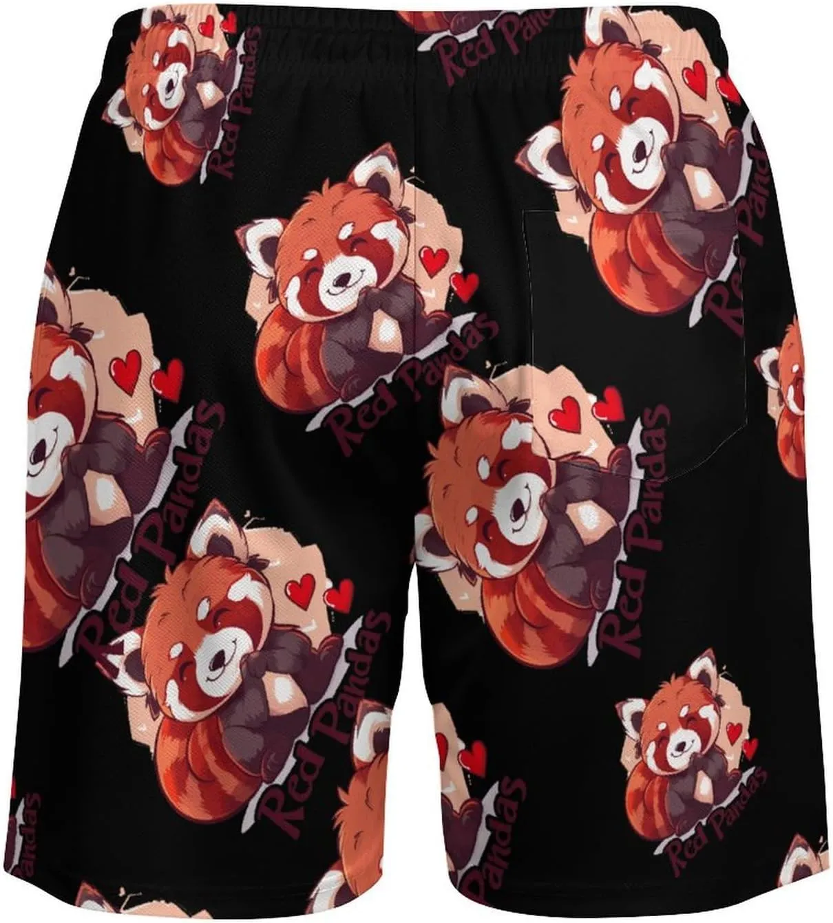 Zoo Red Panda Lover Men's Swim Trunks Quick Dry Board Shorts Swimwear Beach Shorts with Compression Liner