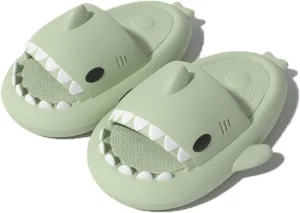 Zureto Two Color Shark Slides Shark Slides Bicolor Novelty Cloud Shark Slippers Anti-Slip Quick Drying Shark Sliders