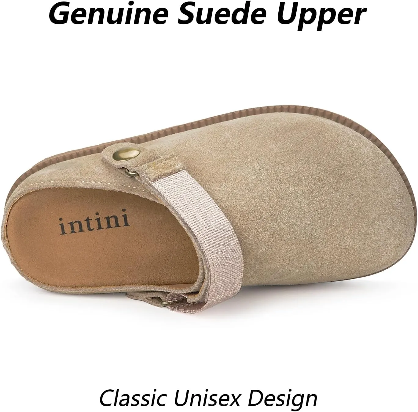 ZUSERIS Kids Clogs Girls Platform Slippers with Adjustable Back Strap Boys Slip On Suede Clog Slippers Cute Unisex-Child Leather Mules for Indoor and Outdoor