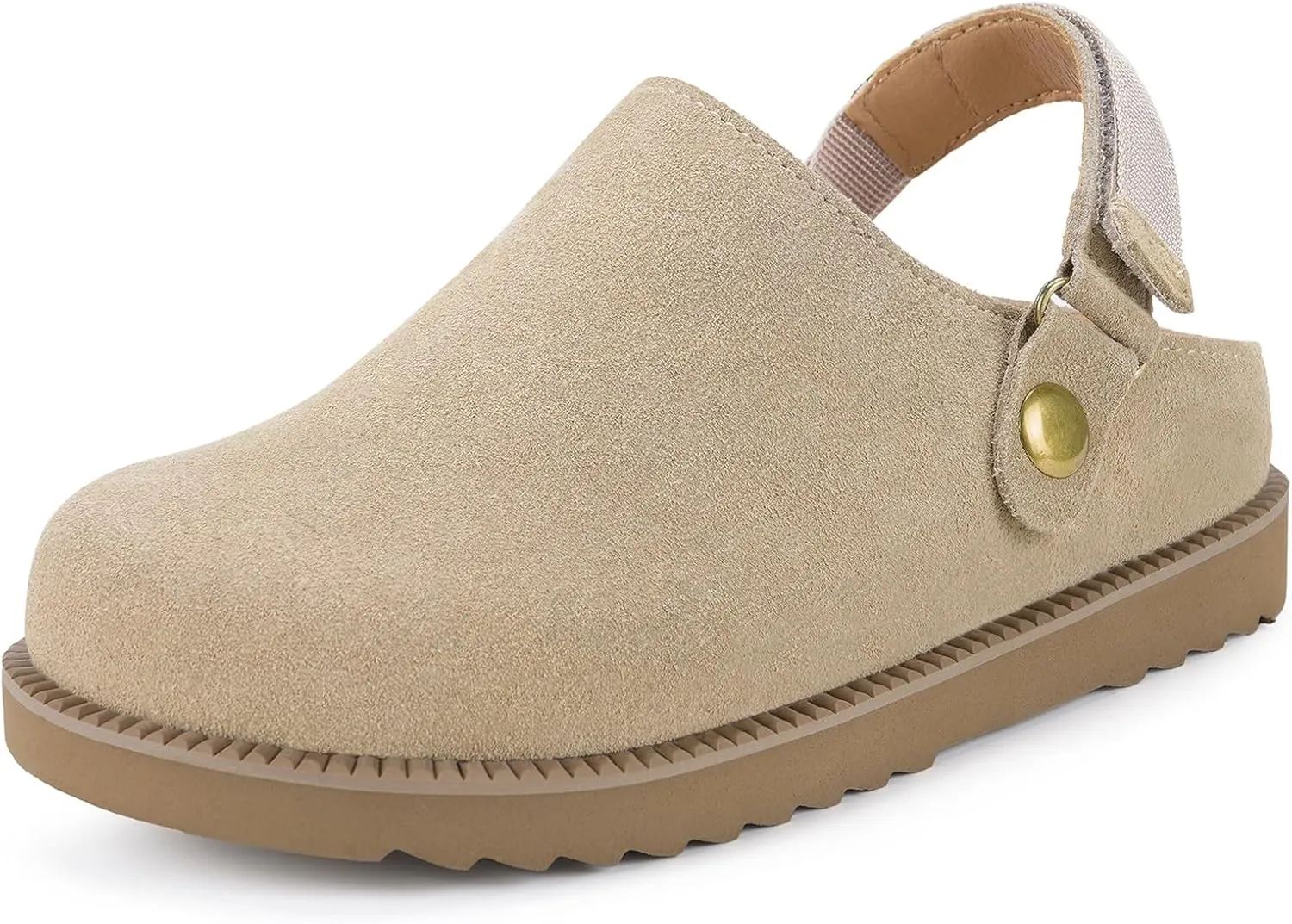 ZUSERIS Kids Clogs Girls Platform Slippers with Adjustable Back Strap Boys Slip On Suede Clog Slippers Cute Unisex-Child Leather Mules for Indoor and Outdoor