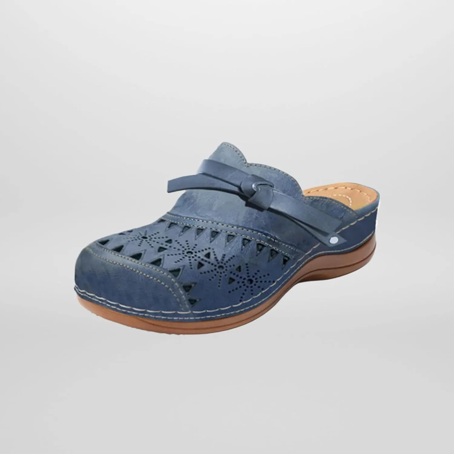 ZWRXW Women's Mules & Clogs Comfortable Slip-On Closed Toe Clog Sandal Bohemian Hollow Out Wide Width Wedge Sandals Arch Support Outdoor Beach Slippers Summer Shoes